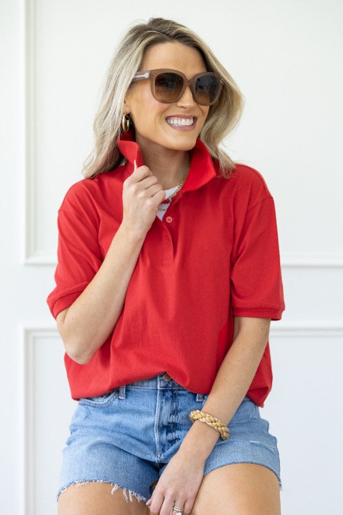 Relaxed Polo Top, Red - 0424-132p.jpg