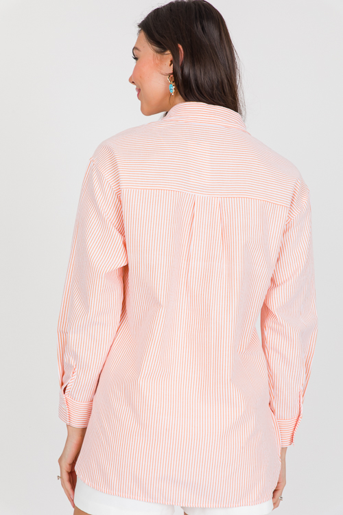 Oxford Stripe Shirt, Orange