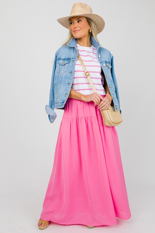 Side Pocket Maxi Skirt, Bubble Pink