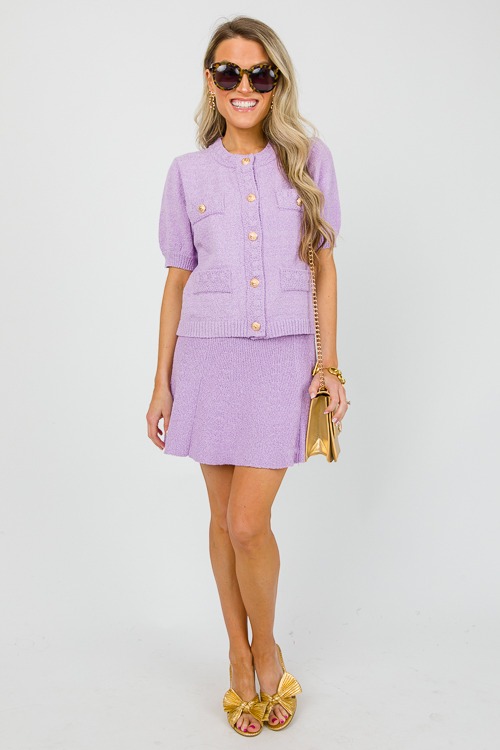 Flared Sweater Skirt, Lavender