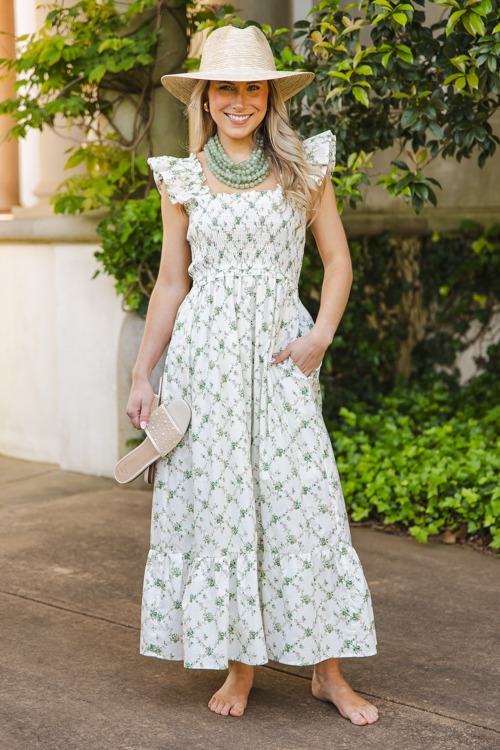 Floral Lattice Smock Midi, Green - 0425-13.jpg