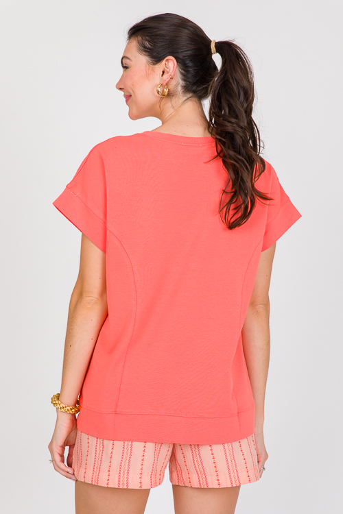 Seams To Me Tee, Coral