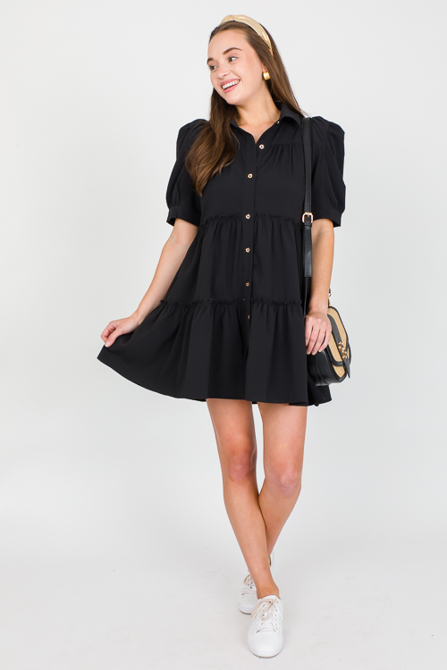 Micah Shirt Dress, Black