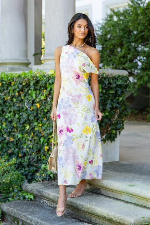 Floral Cowl Neck Maxi, Multi - New Arrivals - The Blue Door Boutique