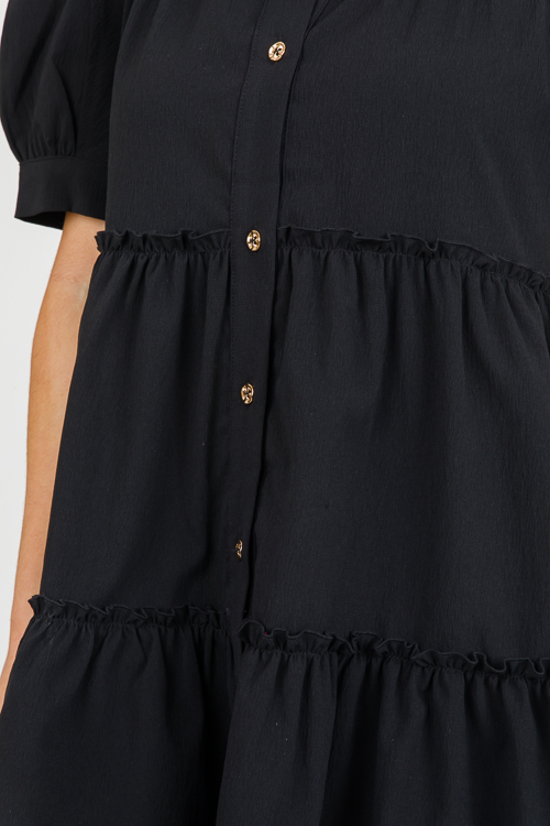 Micah Shirt Dress, Black