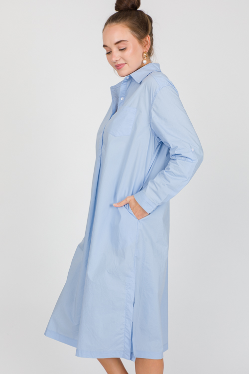 Shirt Dress Midi, Lt. Blue