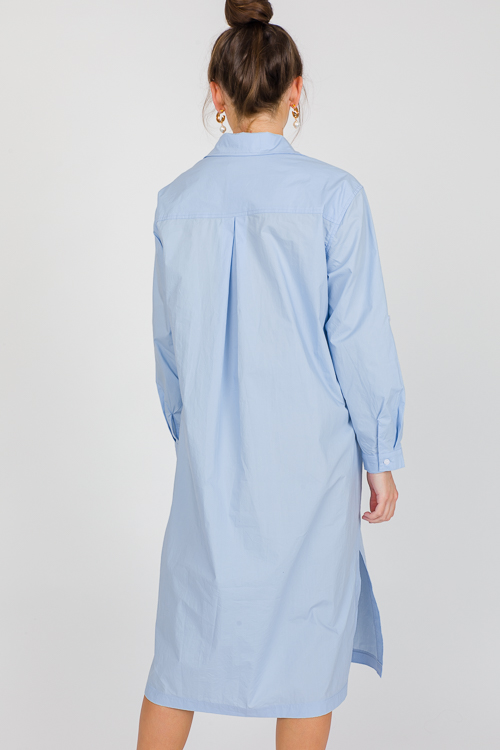 Shirt Dress Midi, Lt. Blue