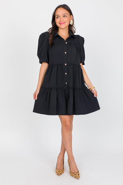 Micah Shirt Dress, Black