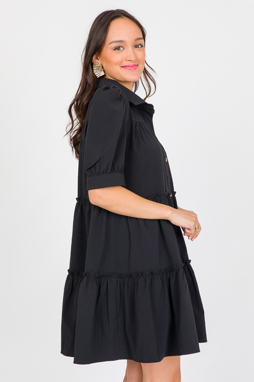 Micah Shirt Dress, Black