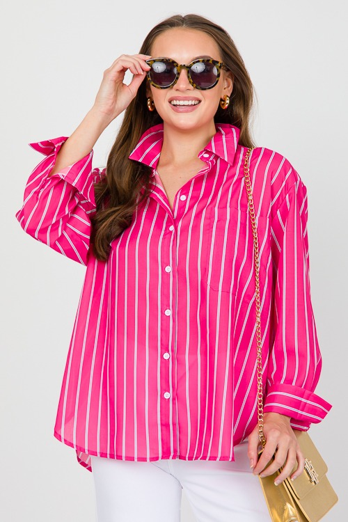 Evelyn Stripe Shirt, Hot Pink - 0426-160.jpg