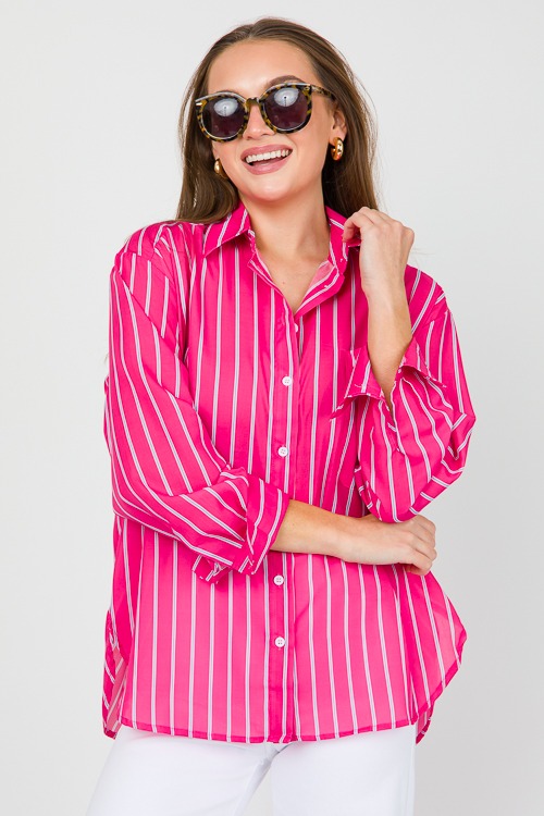 Evelyn Stripe Shirt, Hot Pink - 0426-161.jpg