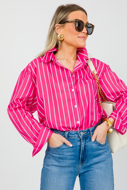 Evelyn Stripe Shirt, Hot Pink - 0426-163.jpg