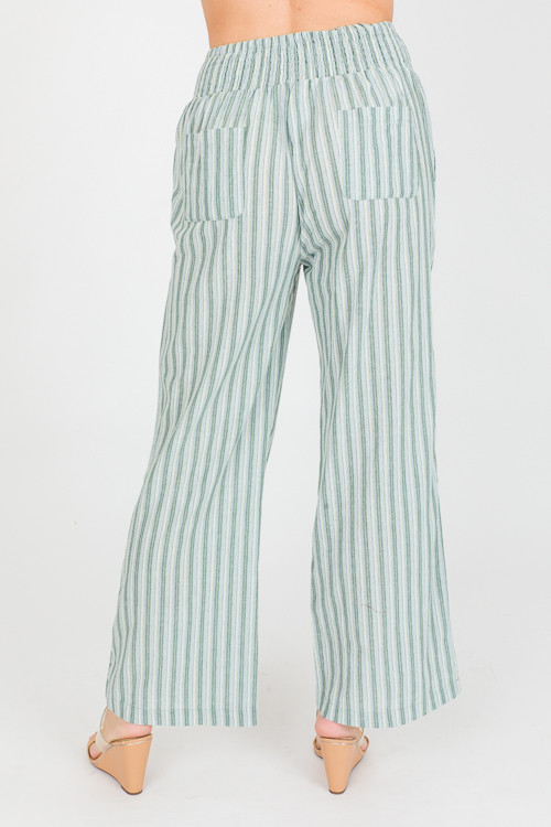 Easy Stripe Pants, Olive