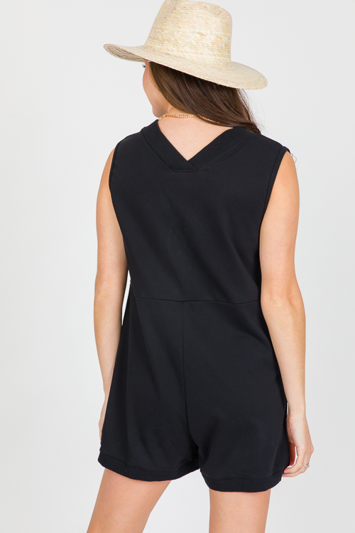 Chill Day Knit Romper, Black