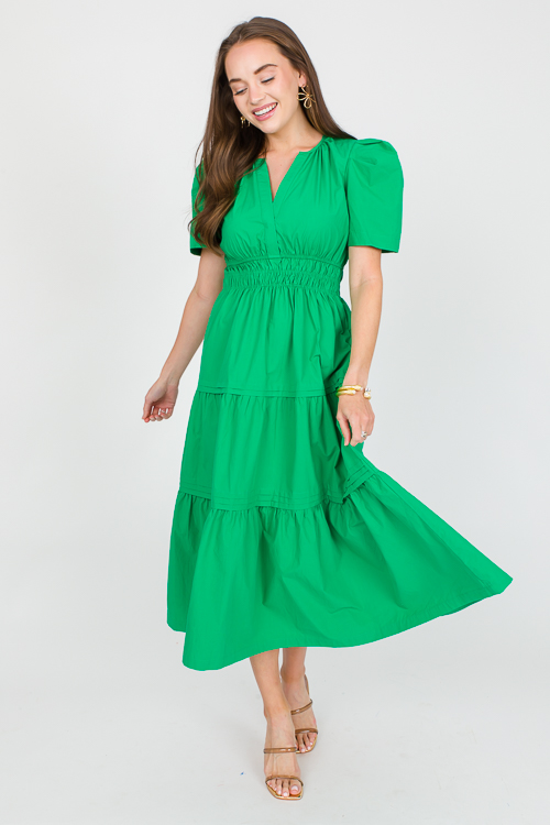Mills Poplin Midi, Green