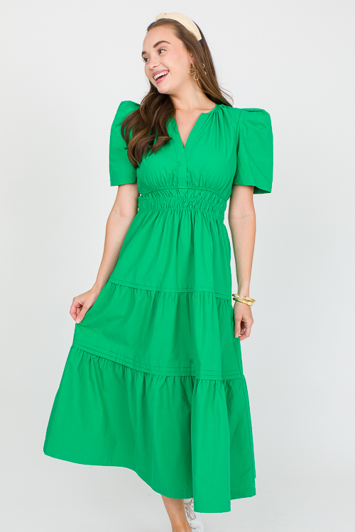 Mills Poplin Midi, Green