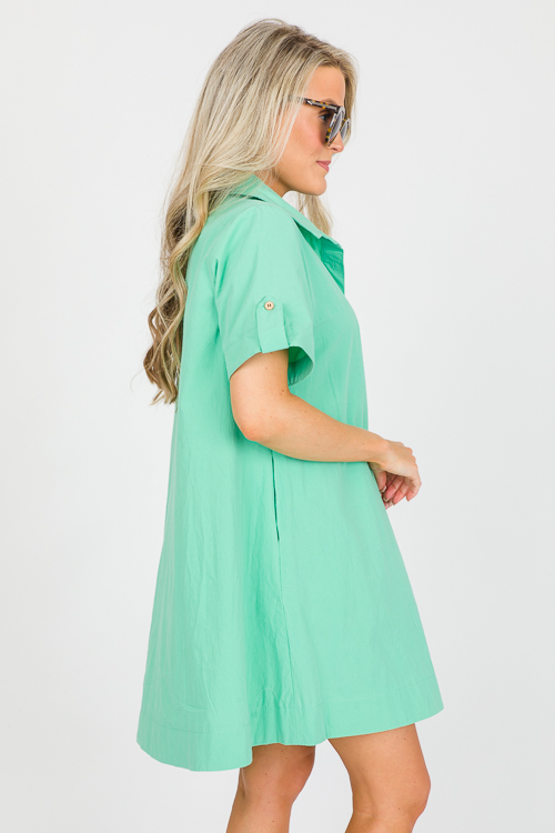 Faye Shirt Dress, Green