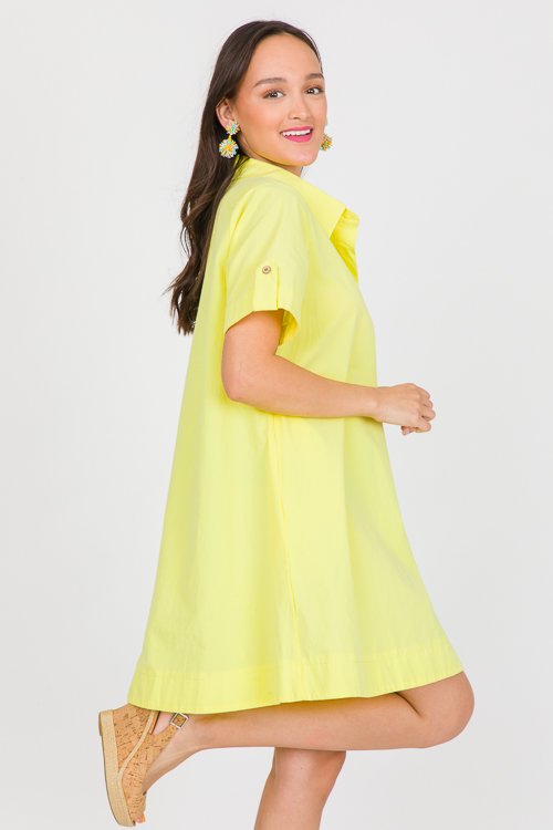 Faye Shirt Dress, Yellow