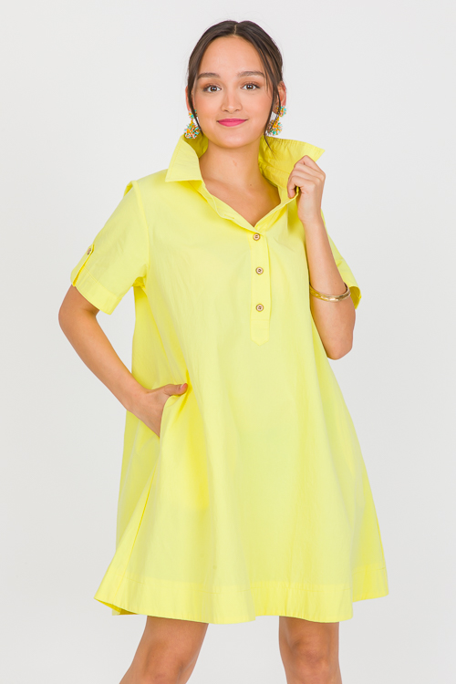Faye Shirt Dress, Yellow