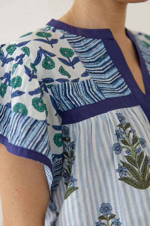 Block Print Mix Top, Blue - 0429-10H.jpg