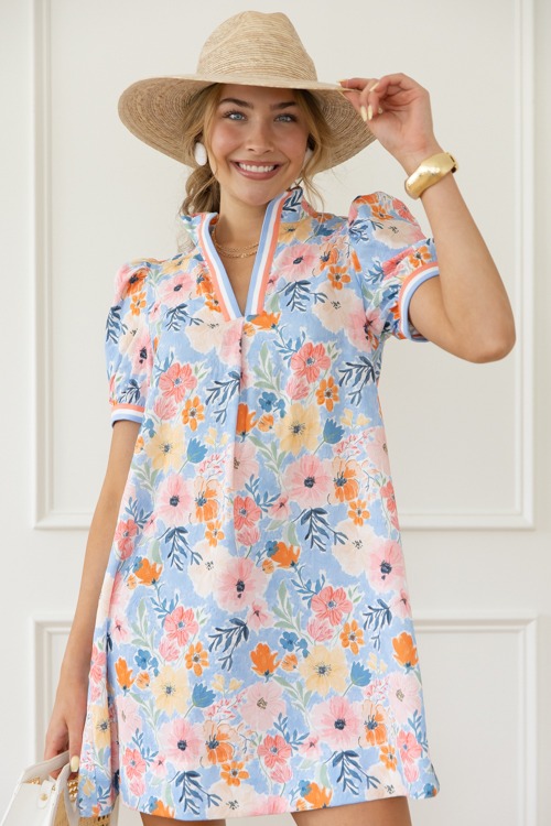Beautiful Blooms Dress, Pink/Blue