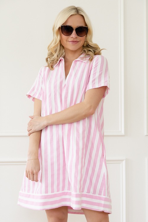 Striped Jacquard Dress, Pink - 0429-48.jpg