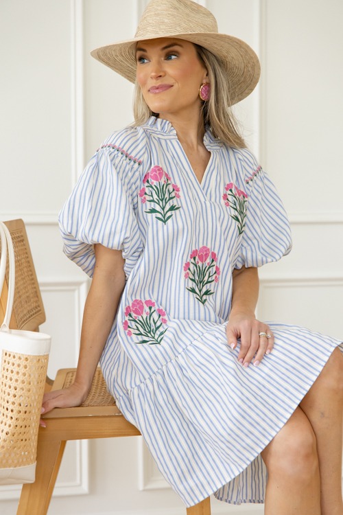 Picking Flowers Dress, Lt. Blue