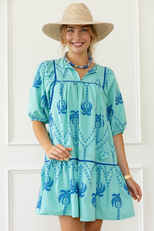 Palm Embroidery Dress, Mint/Blu - 0429-56.jpg