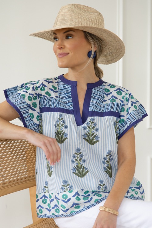 Block Print Mix Top, Blue - 0429-9P.jpg