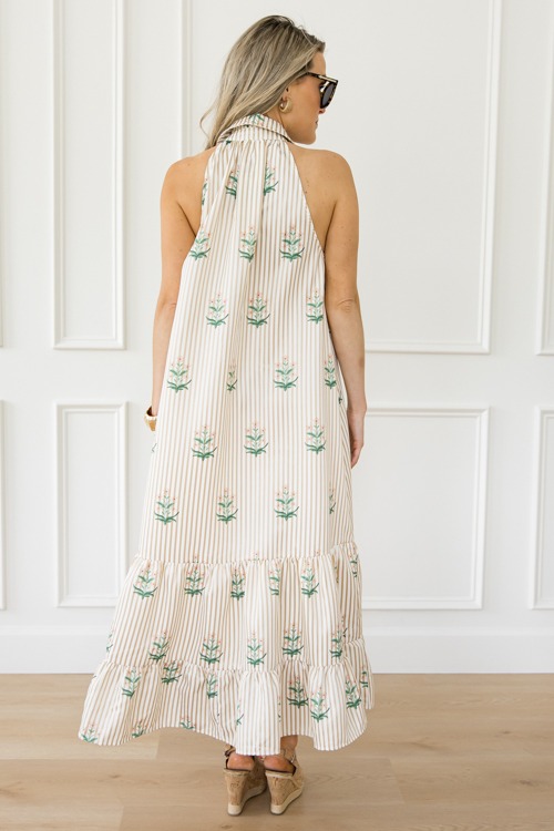 Striped Floral Print Maxi, Latte - 0430-133.jpg