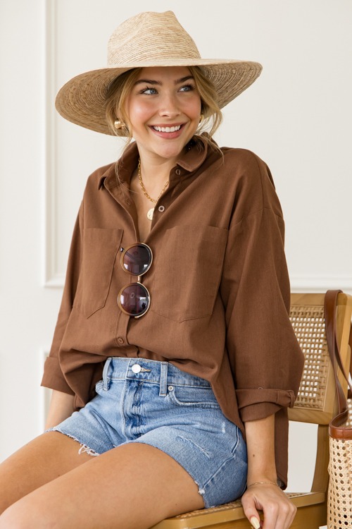 Ginger Button Down, Chestnut