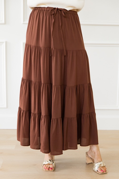 Deena Maxi Skirt, Chestnut