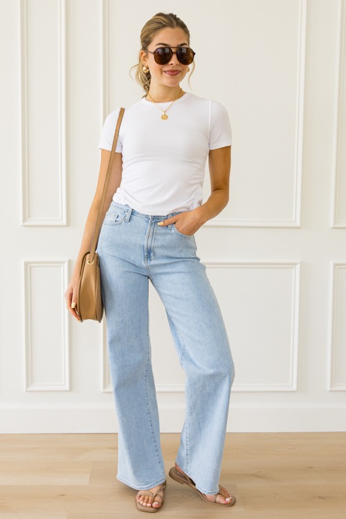 Ruched Sides Tee, Off White - 0430-74.jpg