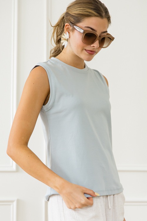 Gavin Knit Tank, Sea Green
