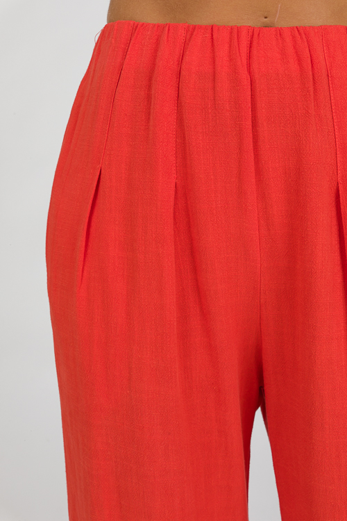 Maren Linen Pants, Orange Red