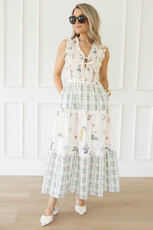 Floral Tiered Maxi, Cream