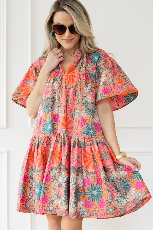 Stitch Detail Floral Dress, Ora - 0501-23p.jpg