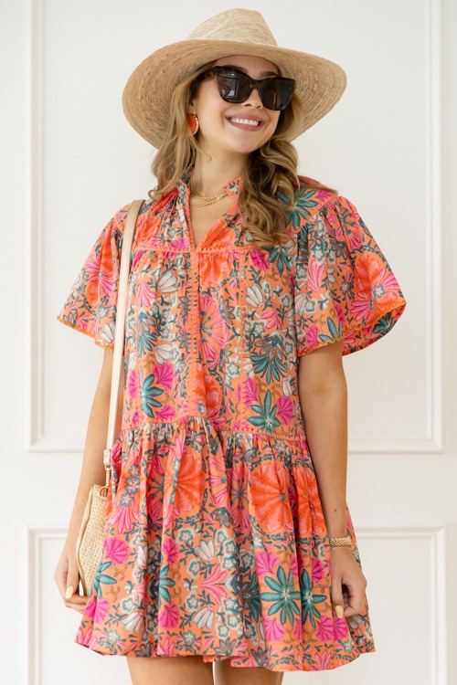 Stitch Detail Floral Dress, Ora - 0501-30.jpg