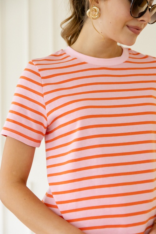 Stacy Striped Tee, Pink/Orange - 0501-73h.jpg