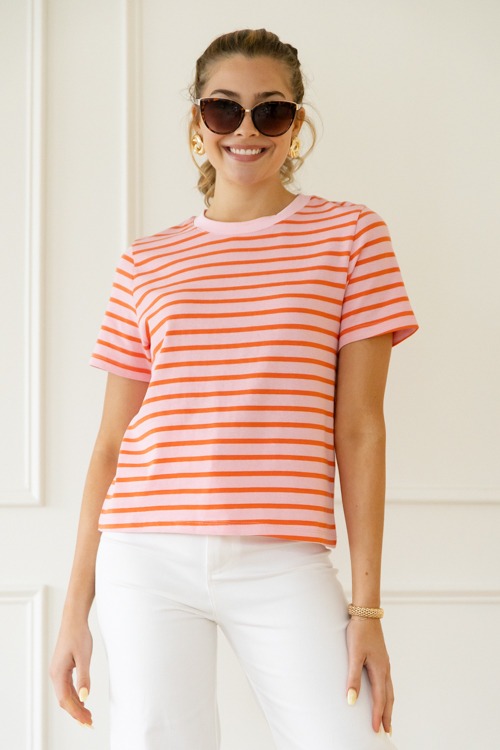 Stacy Striped Tee, Pink/Orange - 0501-76.jpg