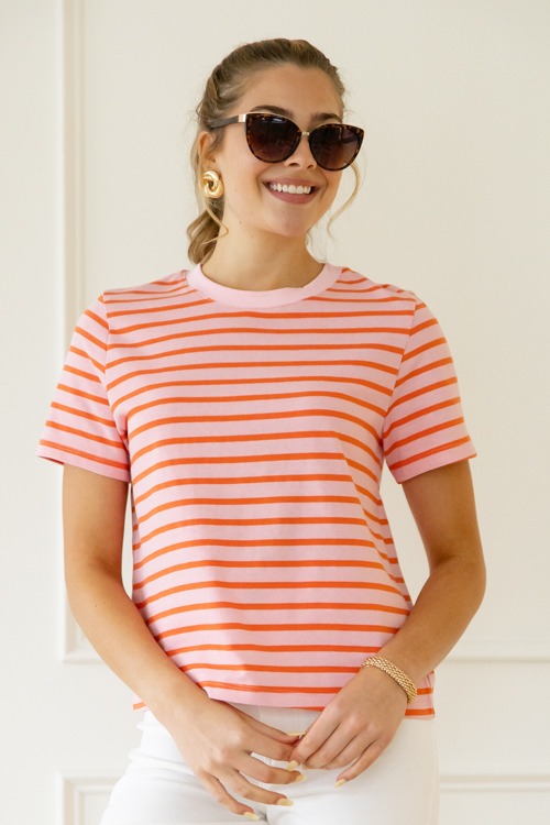 Stacy Striped Tee, Pink/Orange - 0501-77.jpg