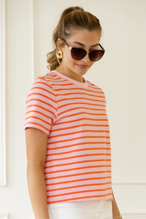 Stacy Striped Tee, Pink/Orange - 0501-78.jpg