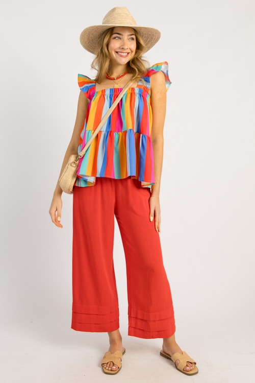 Pleat Detail Linen Pants, Poppy - 0502-118p.jpg