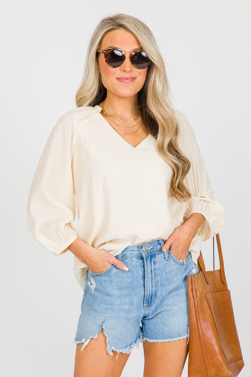 Subtle Stripe Blouse, Ivory