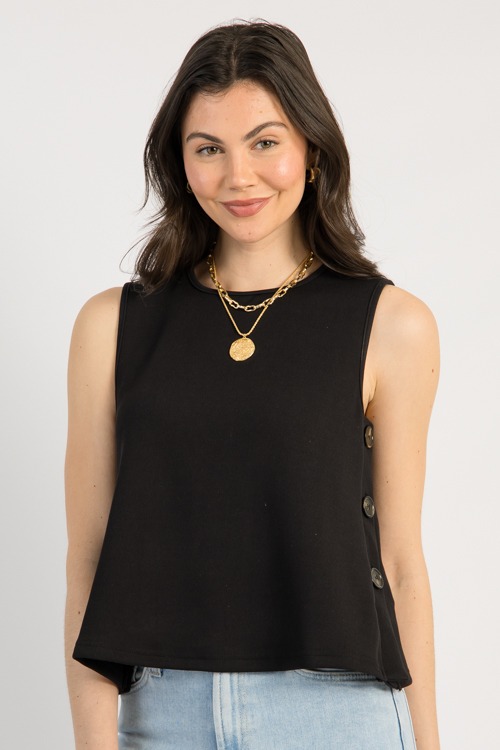 Side Button Knit Tank, Black - 0502-134.jpg