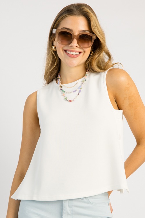Side Button Knit Tank, White - 0502-160p.jpg