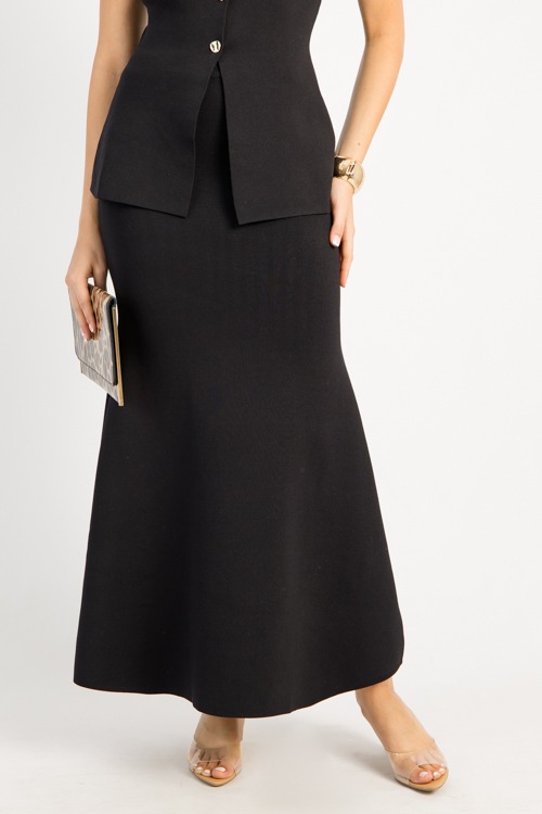 Sweater Maxi Skirt, Black