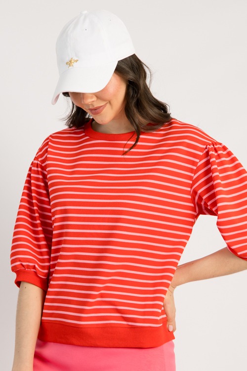 Stripe Pullover Top, Red/Pink - 0502-26p.jpg