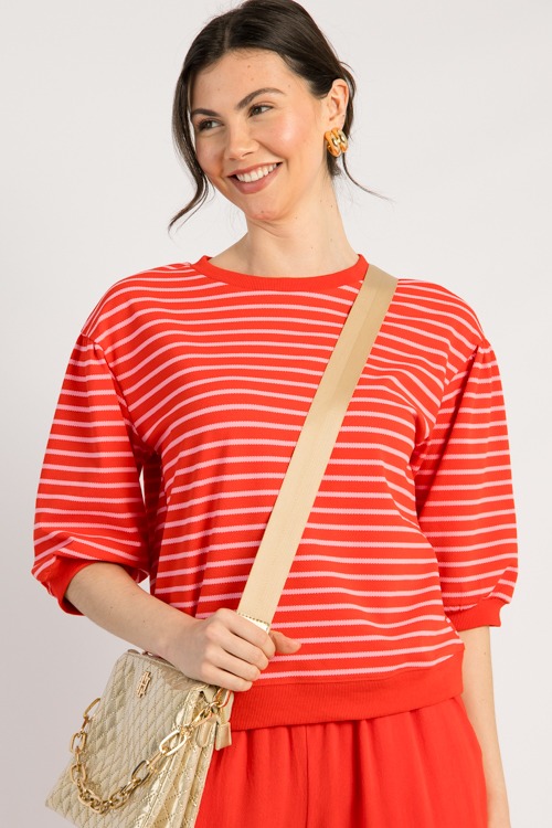 Stripe Pullover Top, Red/Pink - 0502-30.jpg