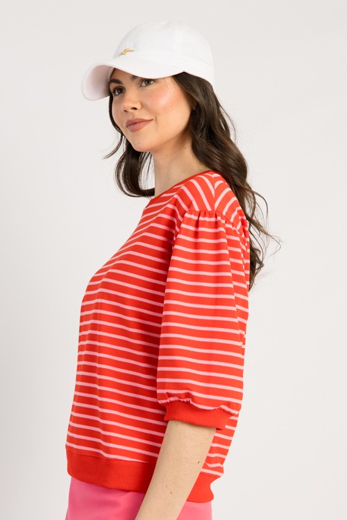 Stripe Pullover Top, Red/Pink - 0502-31.jpg